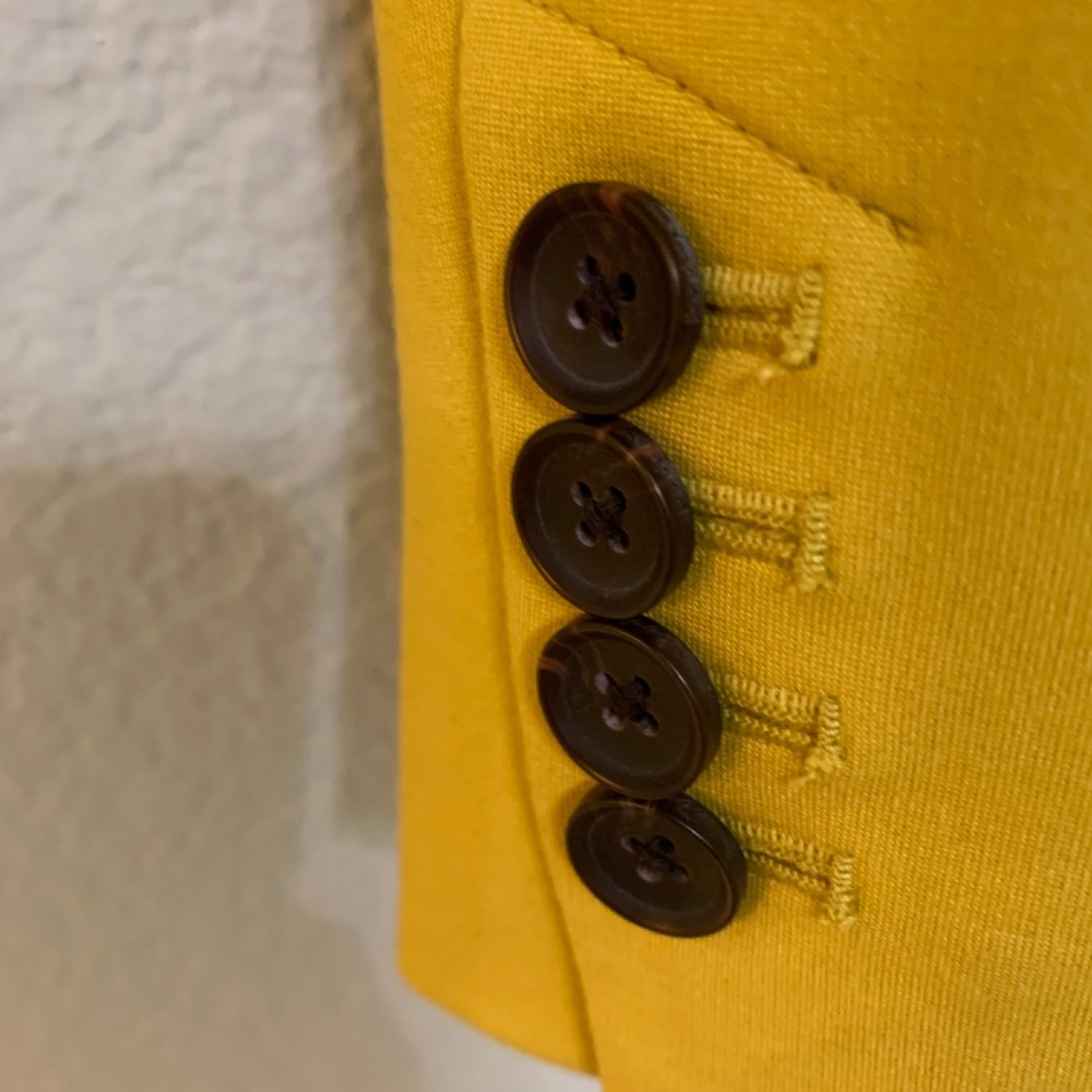 Boden Women's US Size 12R Mustard Yellow Stretch Jersey Blazer Office Career - Picture 9 of 14
